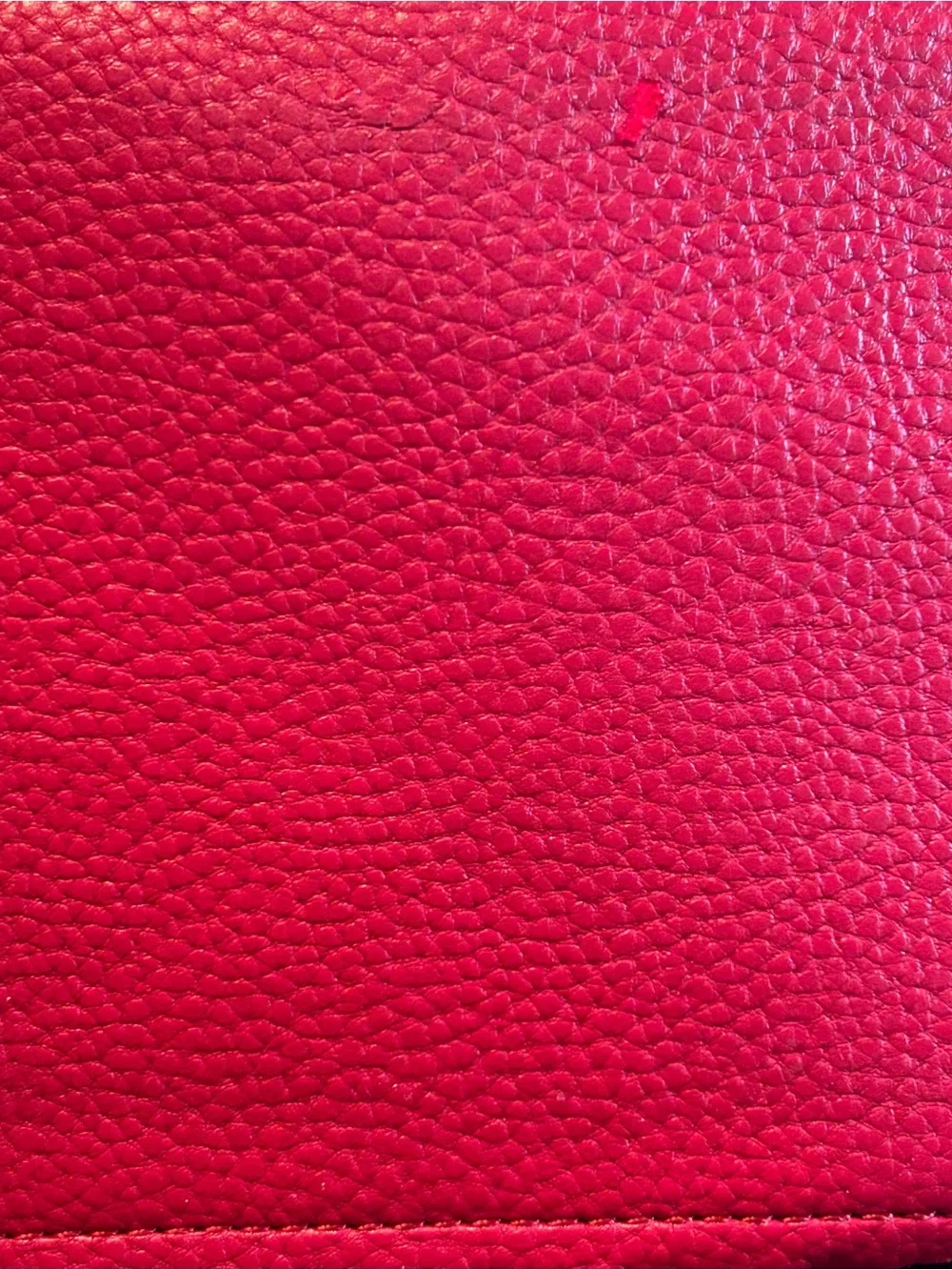 Mark & Hall shoulder Red pebbled Hobo Bag with Braided Trim and red tassel.